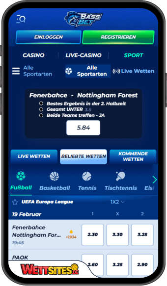 BassBet Casino Mobile App