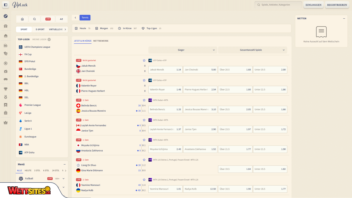 VipLuck Tenniswetten