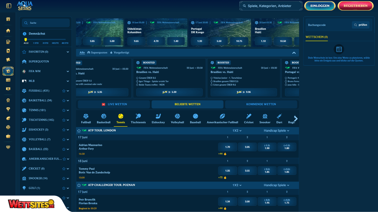 Aquaspins Tenniswetten