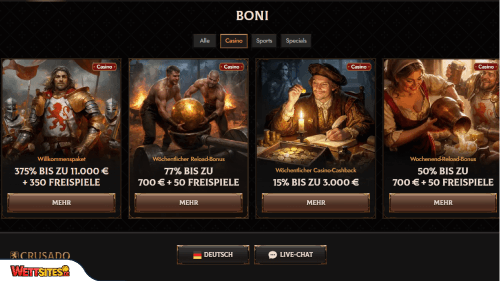 Crusado Casino Willkommensbonus
